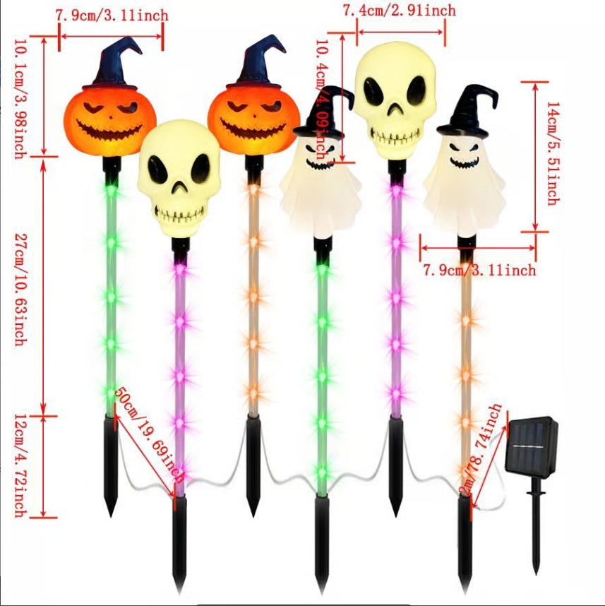 🎃 Halloween Solar Garden Lights (6-Pack) – Pumpkin, Ghost & Skeleton | 52% OFF, FREE SHIPPING