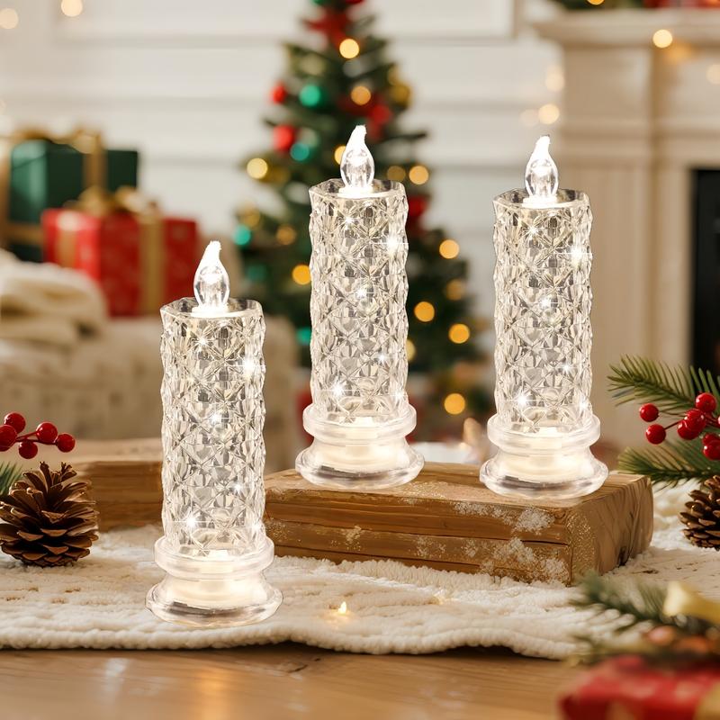 Set of 4, LED Crystal Candle Lights - Romantic Tabletop Night Lights for Bedroom Decorations, Gifts, Anniversary and Parties, Suitable for Wedding, Birthday, Holiday Tabletop Decorative Lights | FREE SHIPPING