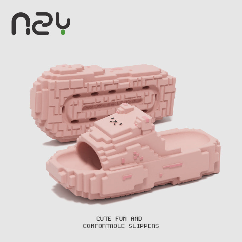 Pixel Cartoon Bear Sandals - Unisex Non-Slip Water Shoes for Indoor & Outdoor | 40% OFF, FREE SHIPPING