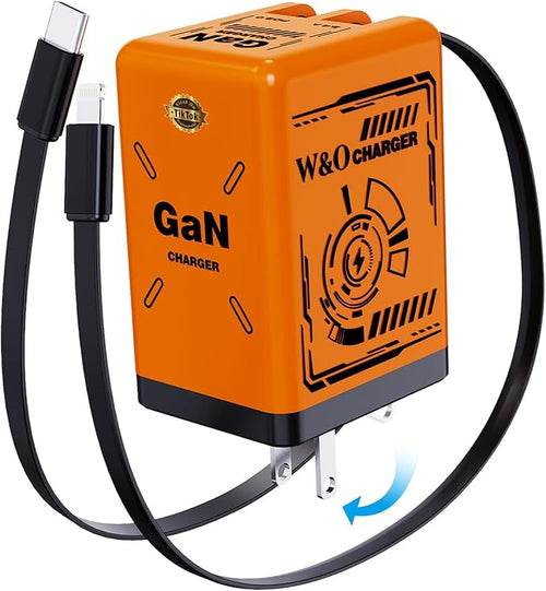2-in-1 Retractable GaN Fast Charger – Dual Output with Built-in Cable | 56% OFF, FREE SHIPPING - TODAY ONLY