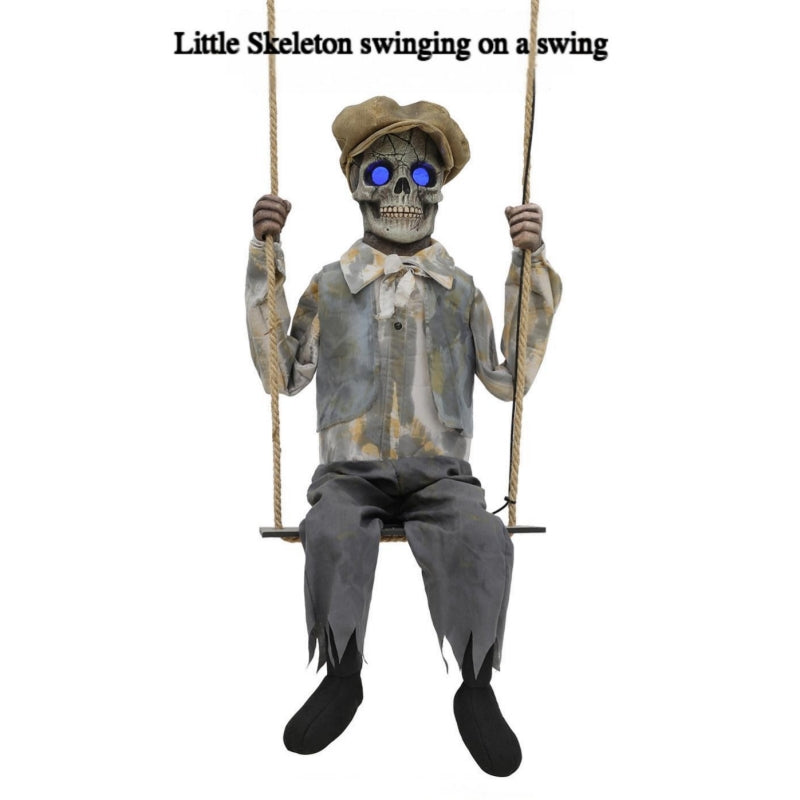 Halloween Electric Glow Decorations: Terrifying Little Girl on a Swing, Clown, and Skeleton | FREE SHIPPING
