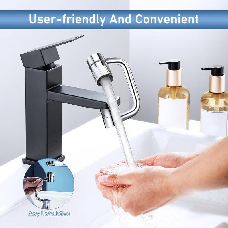 Rotatable Faucet Aerator Extension - for Effortless, All-Angle Control, Rotating Swivel Faucet Aerator Extender, Kitchen Bathroom Sink Faucets Sprayer Attachment with 2 Mode Splash(1PC) | FREE SHIPPING