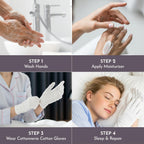 White Cotton Gloves for Dry Hands Sleeping - 3 Pairs Moisturizing Overnight Gloves for Men & Women - 100% Cotton Eczema Gloves | 50% OFF, FREE SHIPPING