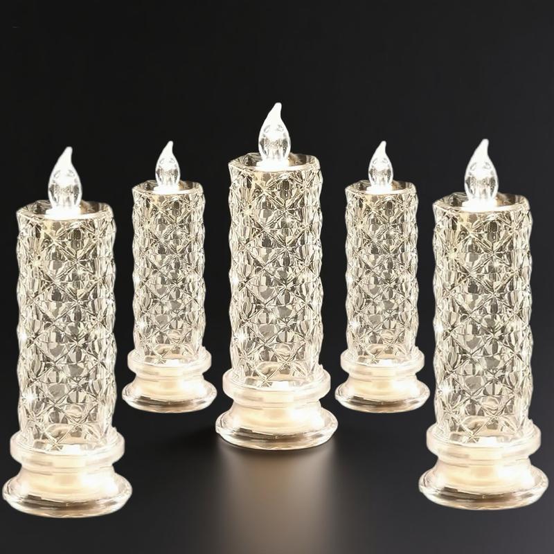Set of 4, LED Crystal Candle Lights - Romantic Tabletop Night Lights for Bedroom Decorations, Gifts, Anniversary and Parties, Suitable for Wedding, Birthday, Holiday Tabletop Decorative Lights | FREE SHIPPING