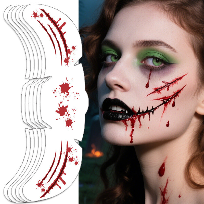 أضف لمسةً من التألق إلى إطلالتك - ملصقات وشم وجه مقاومة للماء لعيد الهالوين 🎃 | شحن مجاني