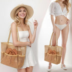 🏖️ Hot-Selling Double-Layer Mesh Beach Bag – Swim, Shower &amp; Toiletries Storage Tote