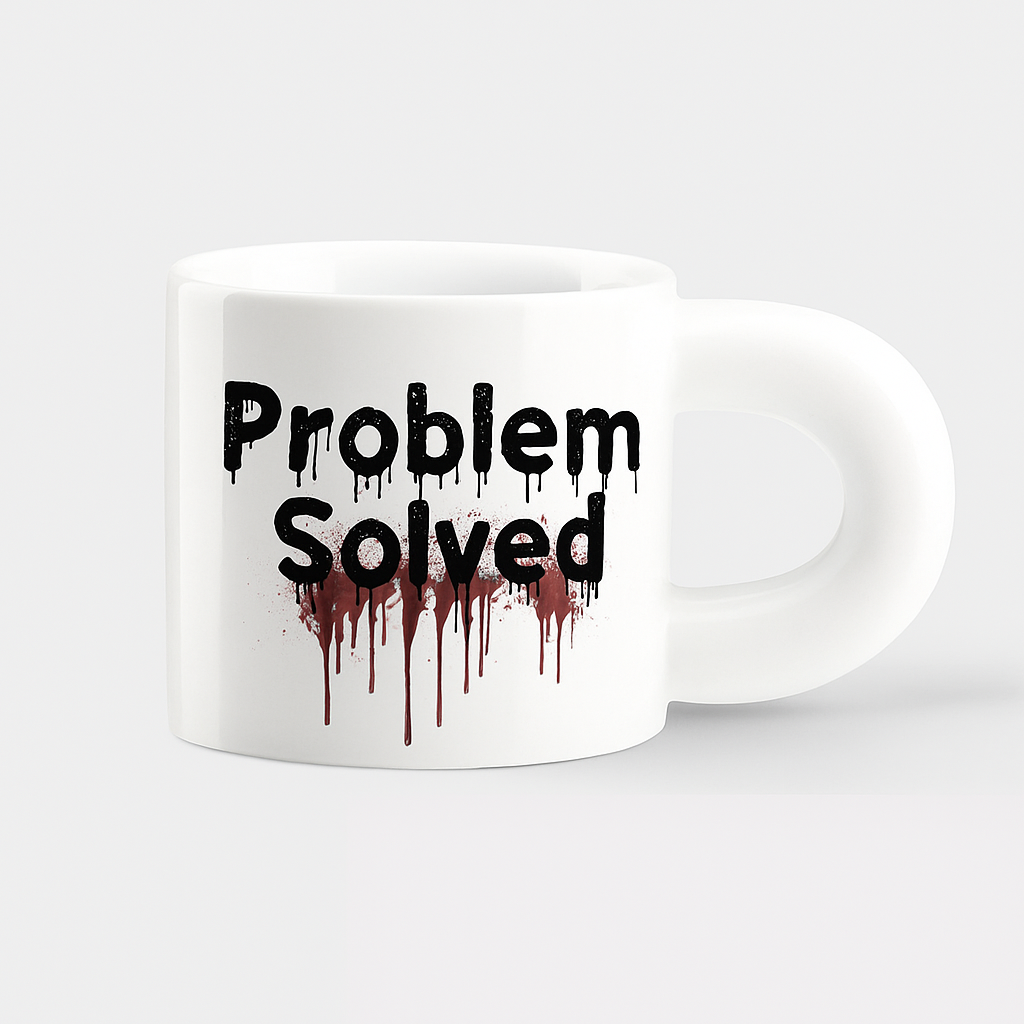 ☕Problem Solved... Halloween Style – Horror Drip Font Mug | Free Shipping