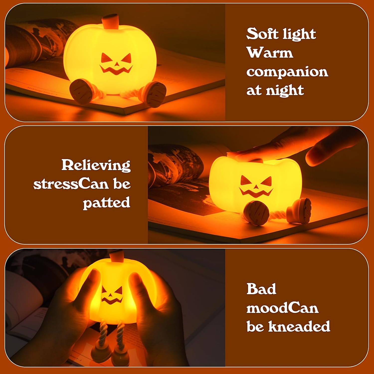 🎃 Pumpkin Night Light – Rechargeable Silicone Lamp | 50% OFF, FREE SHIPPING