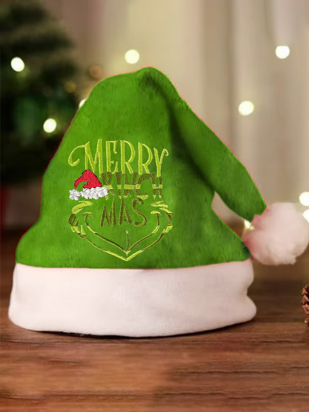 🎄 Sneaky Green Santa Hat – The “Not-So-Jolly” Christmas Grump Hat