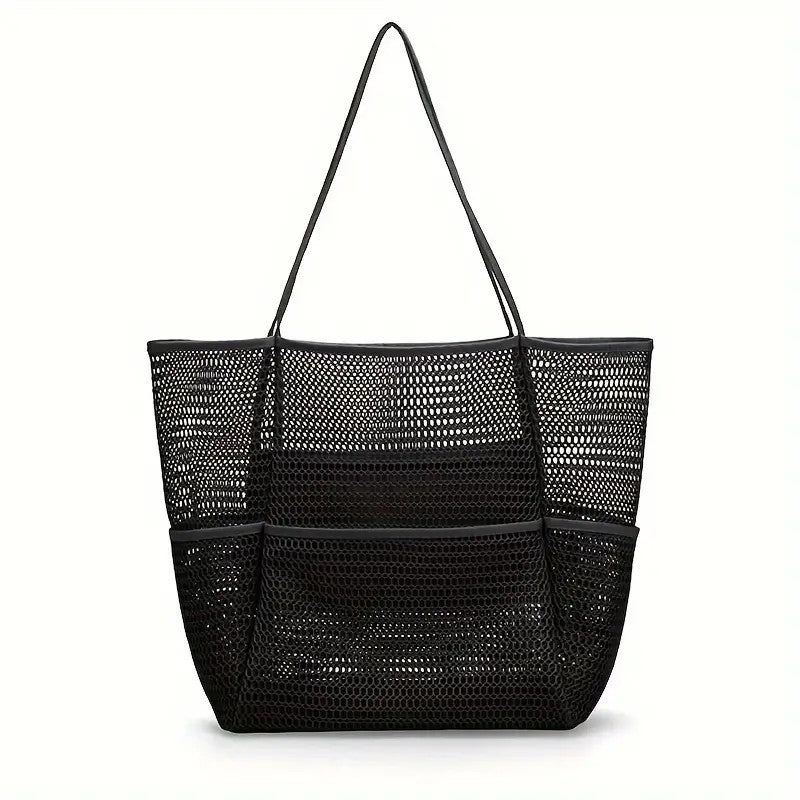 🏖️ Hot-Selling Double-Layer Mesh Beach Bag – Swim, Shower &amp; Toiletries Storage Tote