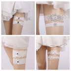 Leg accessories, wedding supplies, bridal accessories, bridal garters, white lace garters, rhinestone leg warmers | FREE SHIPPING