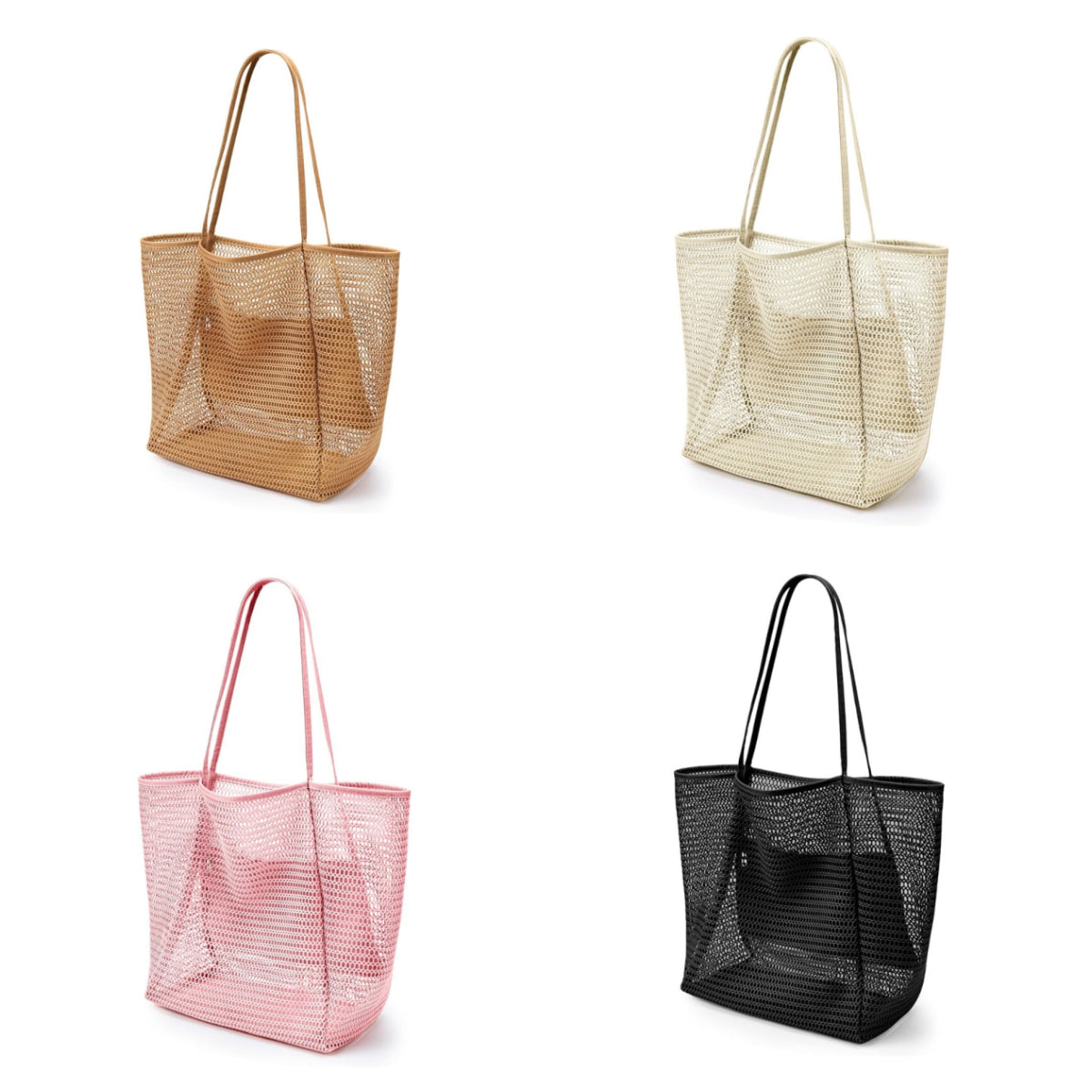 Foldable beach bag, mesh tote bag, women's shoulder bag, summer outdoor travel essential | FREE SHIPPING