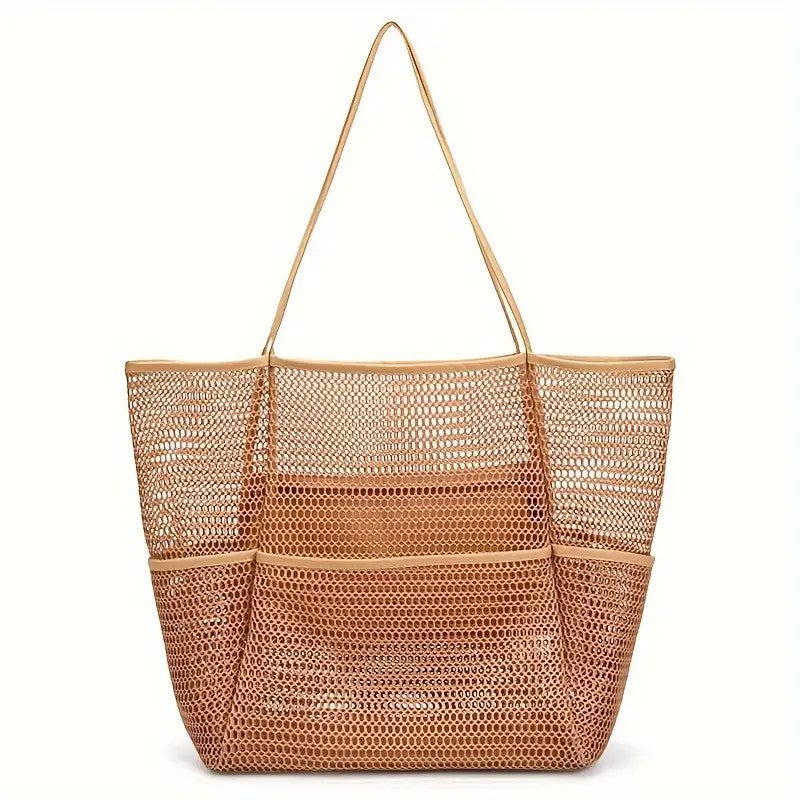 🏖️ Hot-Selling Double-Layer Mesh Beach Bag – Swim, Shower &amp; Toiletries Storage Tote