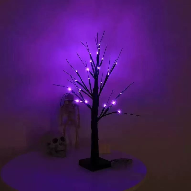 Spooky Purple LED Birch Tree Light 🌙✨ – Halloween & Thanksgiving Room Décor