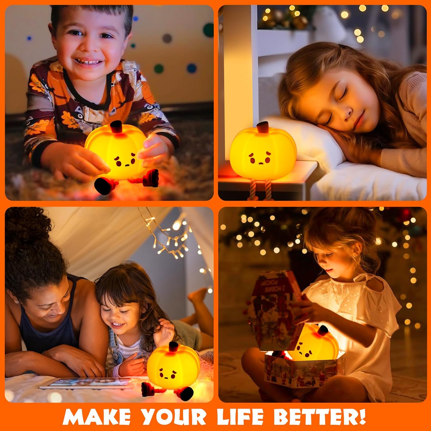 🎃 Pumpkin Night Light – Rechargeable Silicone Lamp | 50% OFF, FREE SHIPPING