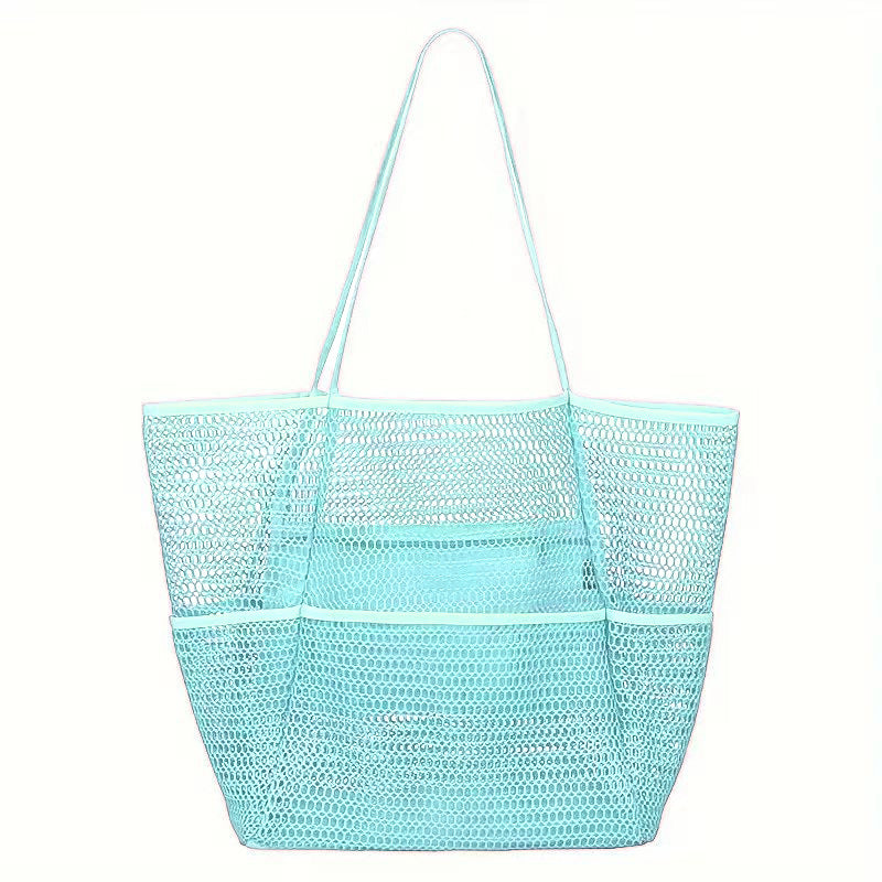 🏖️ Hot-Selling Double-Layer Mesh Beach Bag – Swim, Shower &amp; Toiletries Storage Tote
