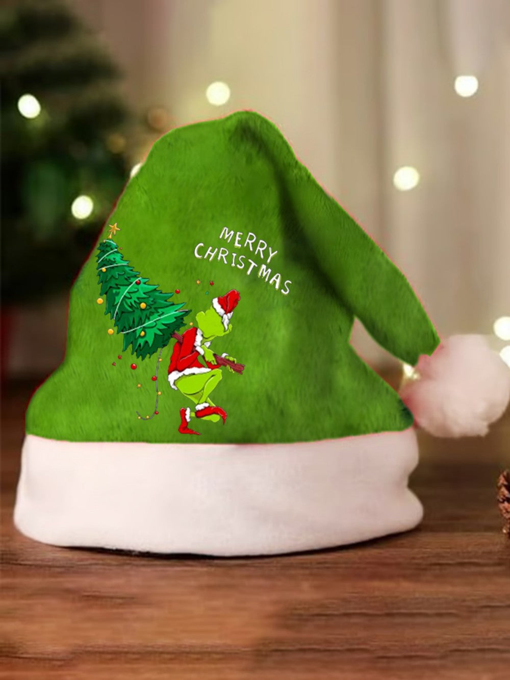 🎄 Sneaky Green Santa Hat – The “Not-So-Jolly” Christmas Grump Hat