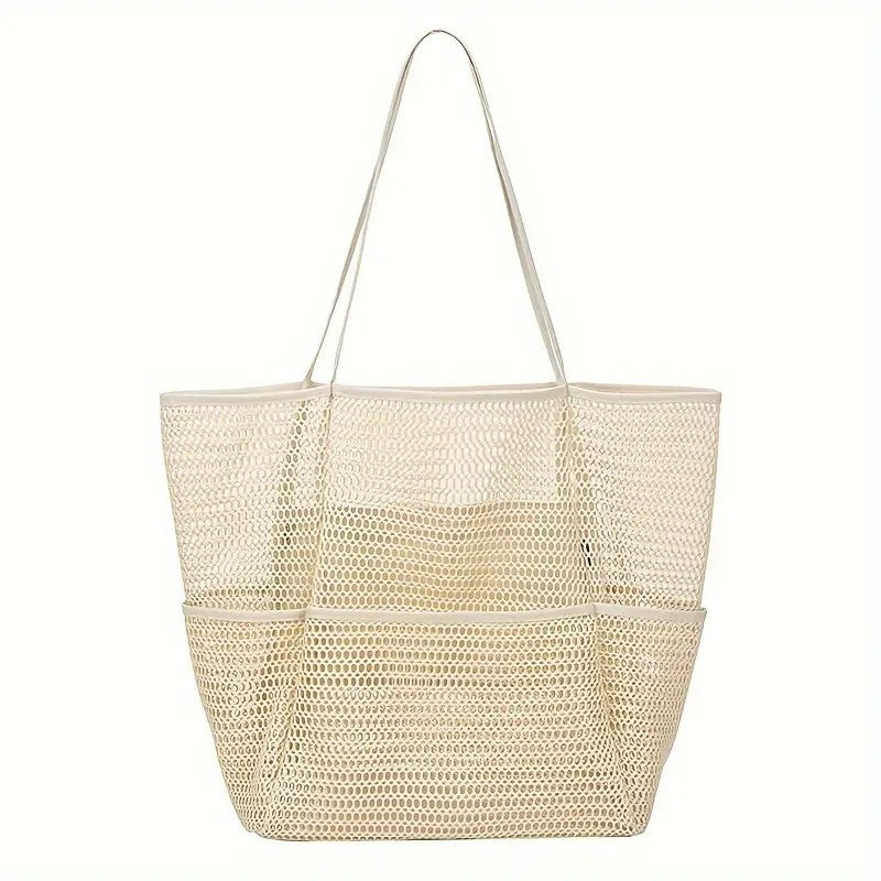 🏖️ Hot-Selling Double-Layer Mesh Beach Bag – Swim, Shower &amp; Toiletries Storage Tote