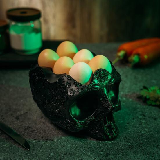 Skeleton Egg Holder ☠️ – Gothic Skull Resin Egg Rack