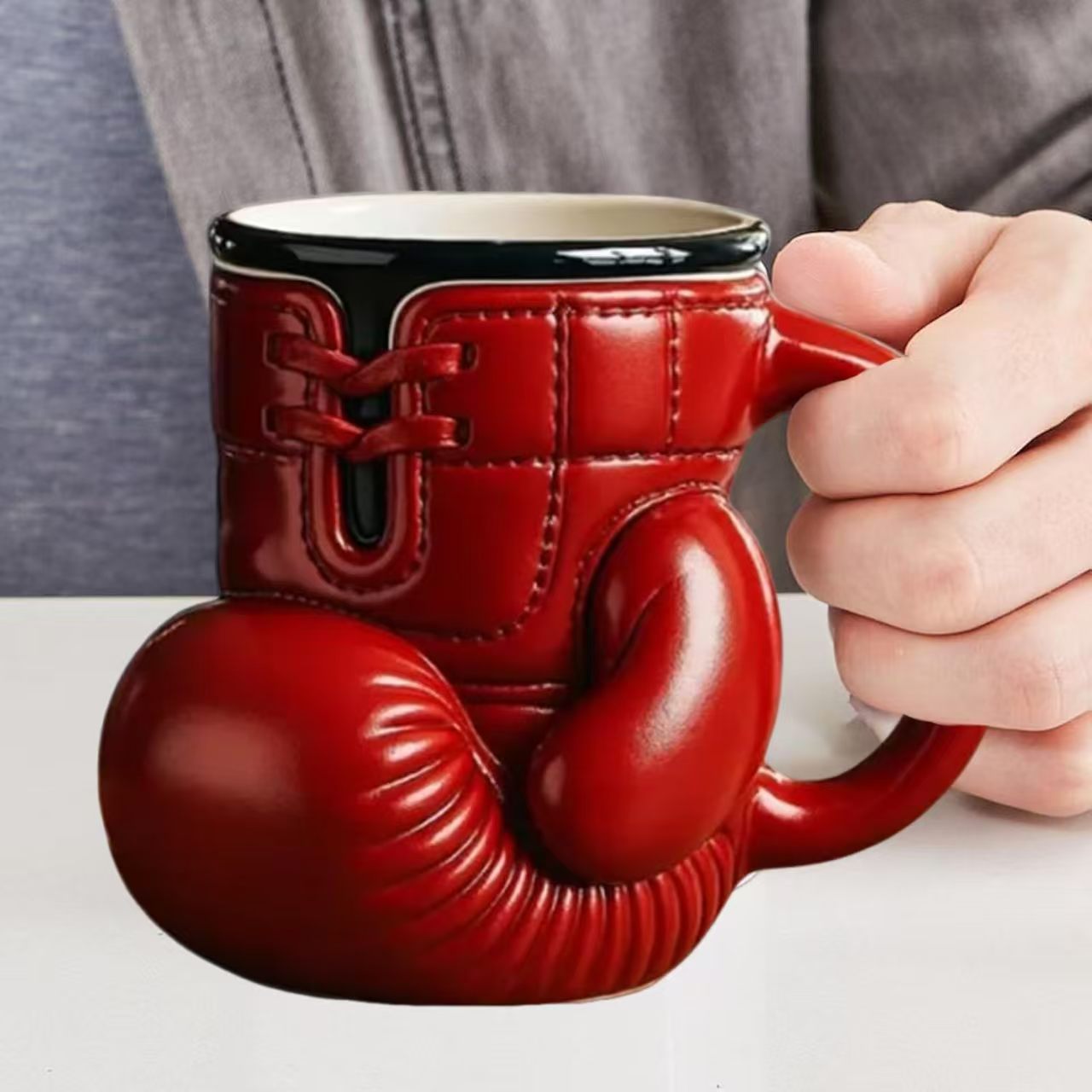 🥊 Knockout Coffee Mug – Funny Boxing Glove Stainless Steel Cup for Bold Sips!