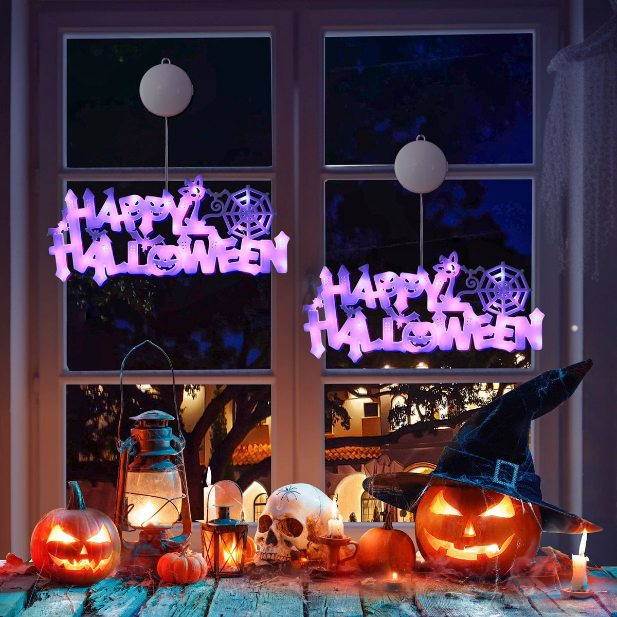🎃 Happy Halloween LED Letter Lights – Spooky Party Sign Decoration | Hanging String Light