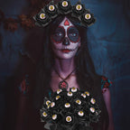 Black Eyeball Rose 🌹👁 – Halloween Gold Foil Gothic Flower Decoration(Pack of 10)
