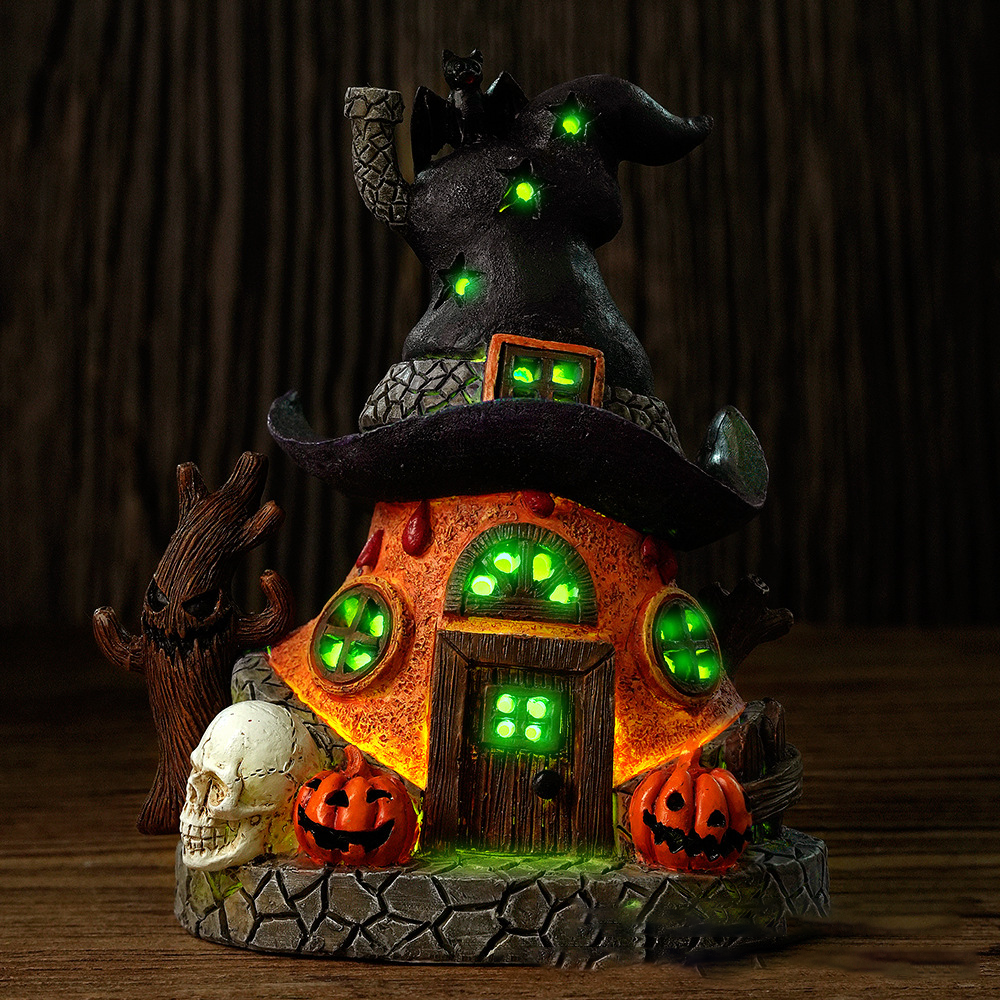Haunted Magic House 🎃 – Light-Up Resin Halloween Decoration