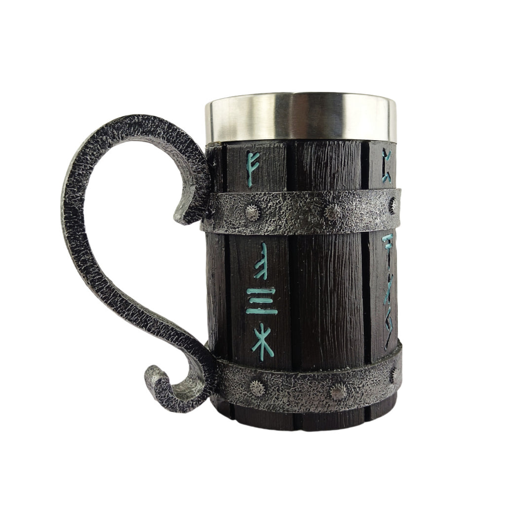 Viking Barrel Beer Mug 🍺 – Nordic Pirate Wooden Tankard for Ale & Mead