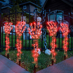 Glowing Skeleton Hands 👻 – 5-in-1 Halloween Lawn Stakes for Spooky Yard Decor