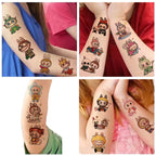 Cartoon Temporary Tattoo Stickers Set - 30 unique designs