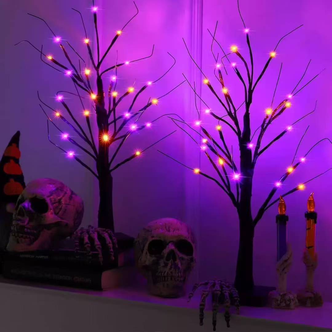 Spooky Purple LED Birch Tree Light 🌙✨ – Halloween & Thanksgiving Room Décor