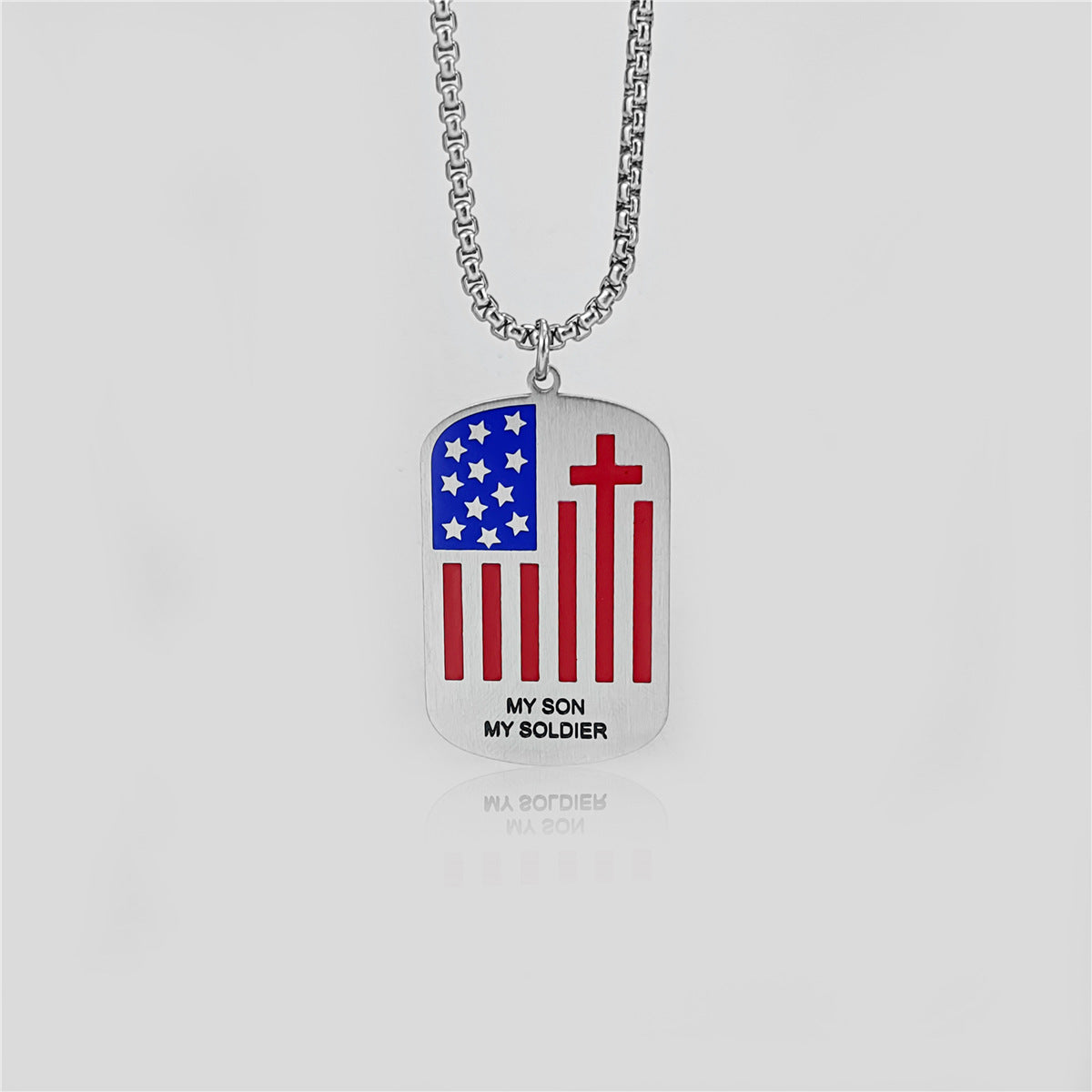 Independence Tag Necklace – Stainless Steel Dog Tag Pendant & Keychain Combo