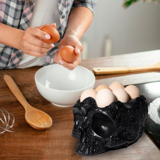 Skeleton Egg Holder ☠️ – Gothic Skull Resin Egg Rack
