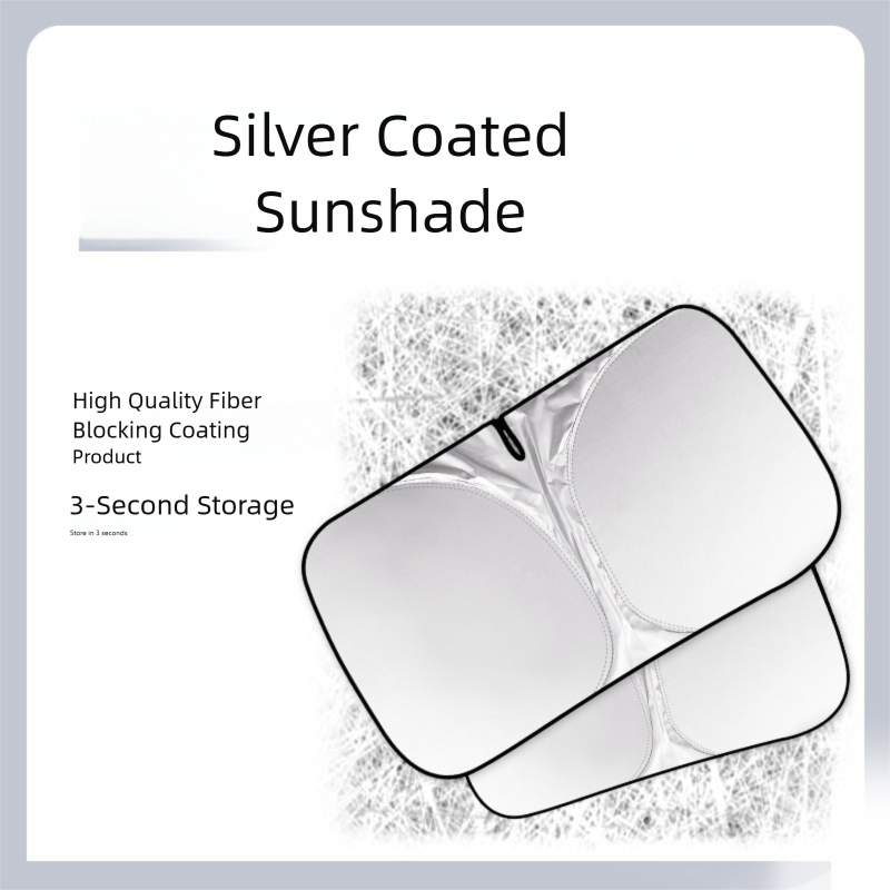 Foldable Windshield Sunshade – Mirror Cut-Out, UV Protection, 240T Reflective Material, Fits Cars, SUVs & Trucks