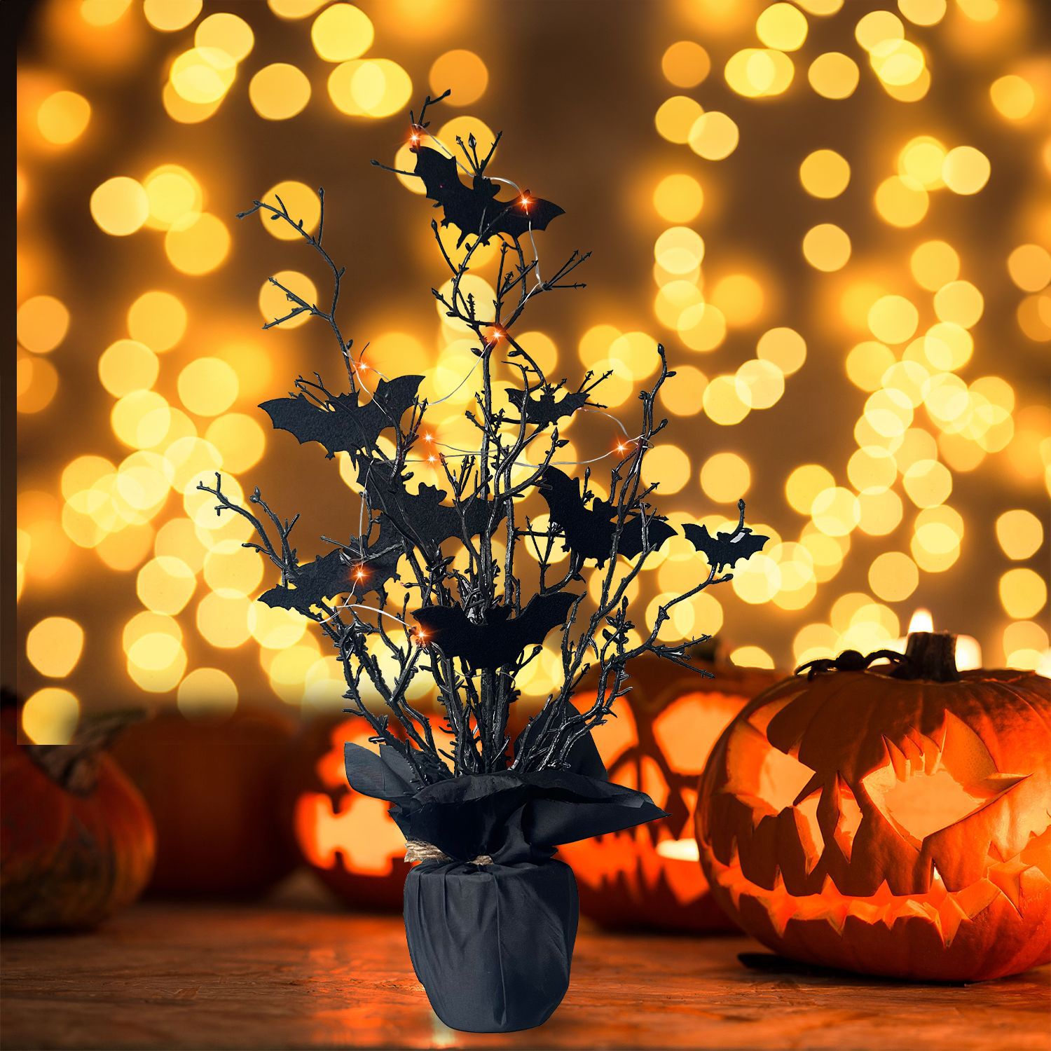 Spooky Bat Tree 🦇 – Halloween Tabletop Decoration | Creepy Branch Centerpiece