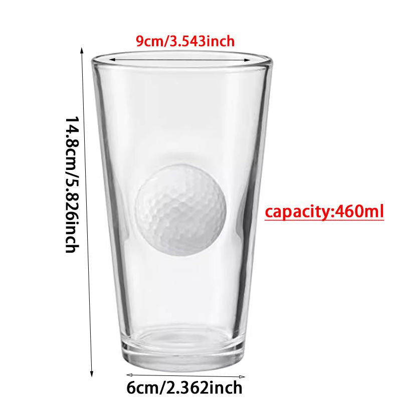 Stuck-in-Glass Golf Beer Mug – Fun Golf Ball Design Beer Glass （460ML）🍺⛳