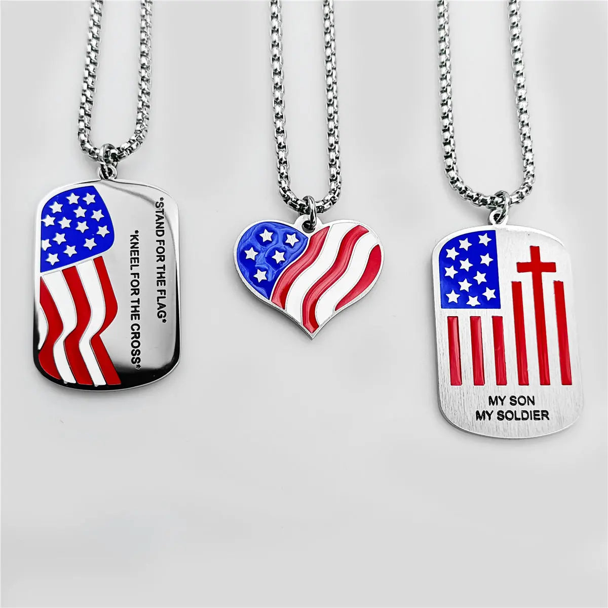 Independence Tag Necklace – Stainless Steel Dog Tag Pendant & Keychain Combo