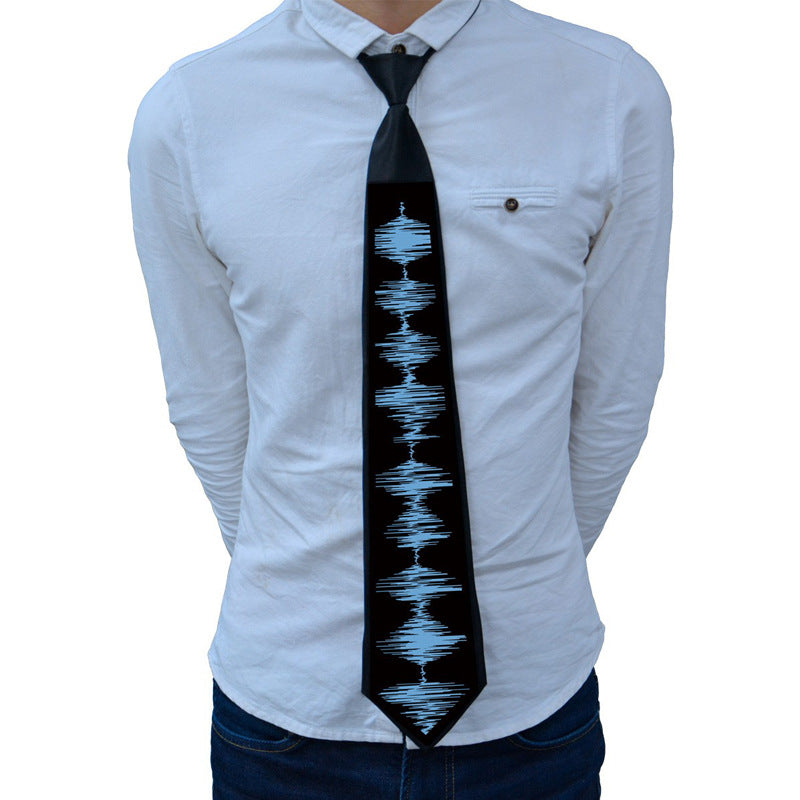 🎤 Sound-Activated Glowing Tie – EL Light-Up Party Tie for Christmas &amp; Halloween