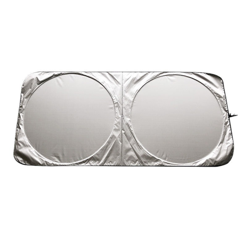 Foldable Windshield Sunshade – Mirror Cut-Out, UV Protection, 240T Reflective Material, Fits Cars, SUVs & Trucks