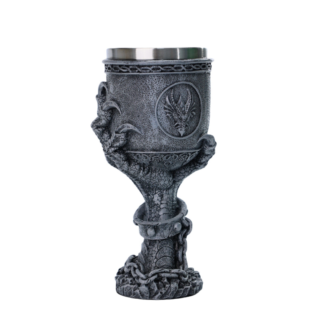 Dragon’s Fury Mug 🐉🔥 – Fantasy Resin Stainless Steel Coffee & Wine Goblet