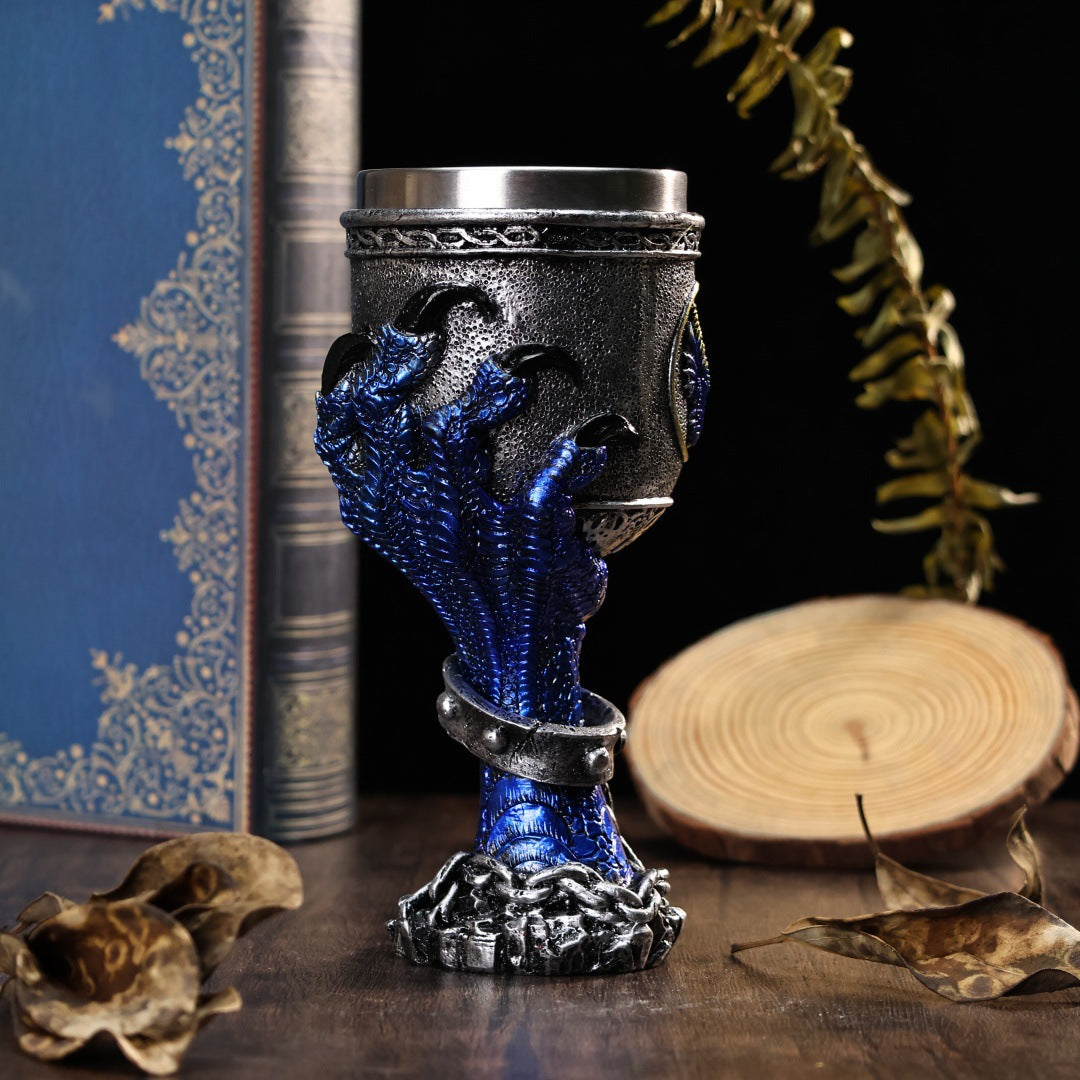 Dragon’s Fury Mug 🐉🔥 – Fantasy Resin Stainless Steel Coffee & Wine Goblet