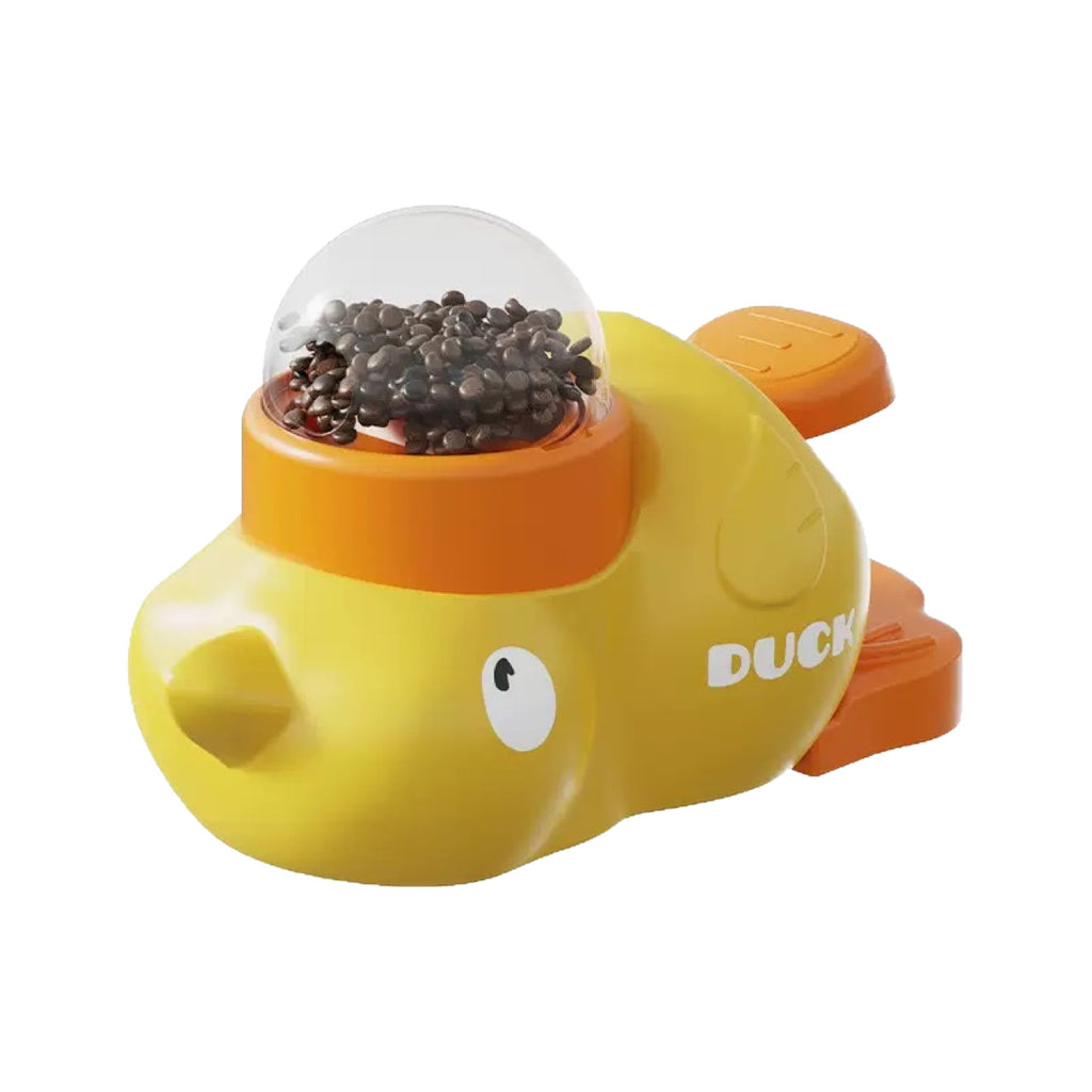 Yellow Duck Pet Food Dispenser,Interactive Toy For Cats And Dogs,Automatic Feeder