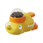 Yellow Duck Pet Food Dispenser,Interactive Toy For Cats And Dogs,Automatic Feeder