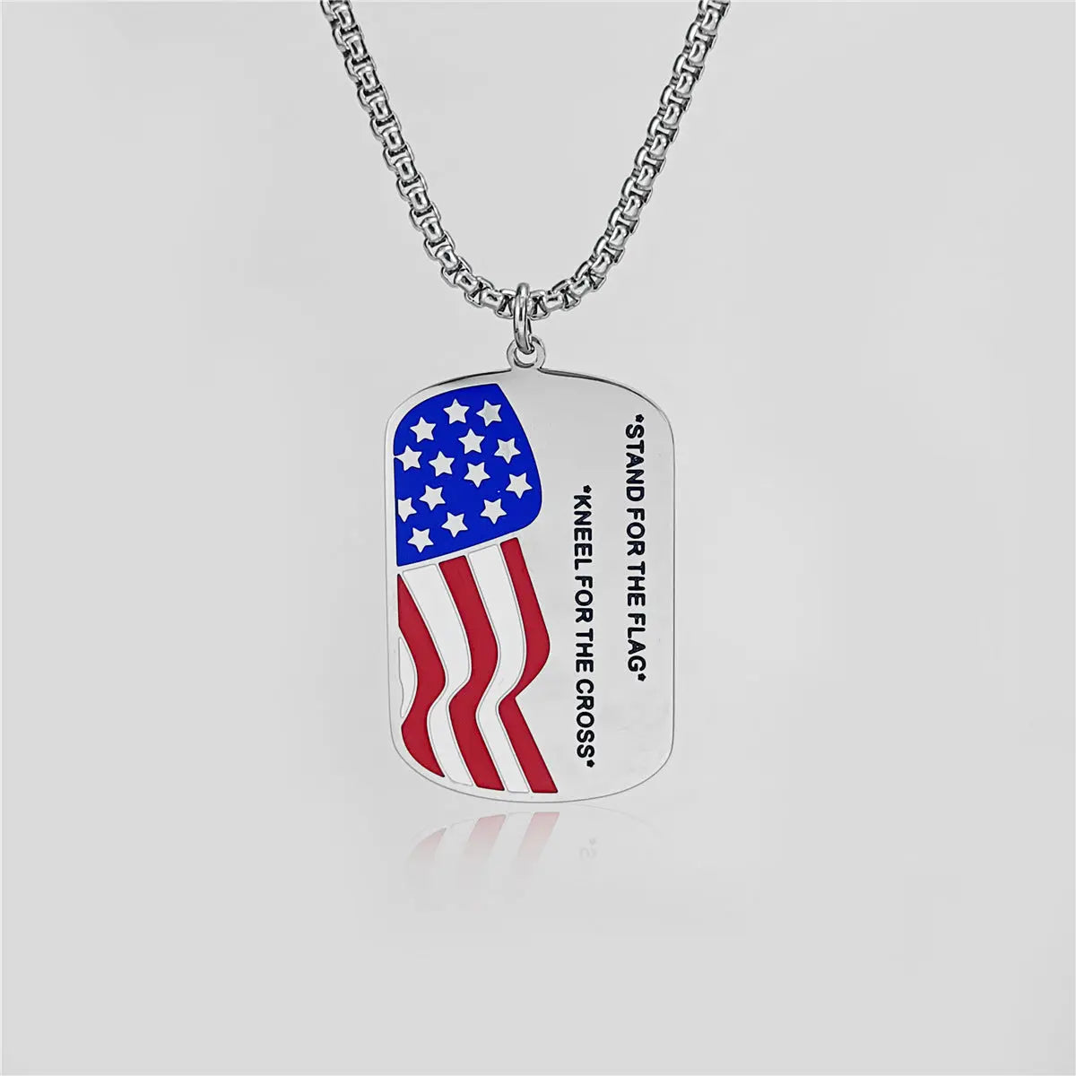 Independence Tag Necklace – Stainless Steel Dog Tag Pendant & Keychain Combo