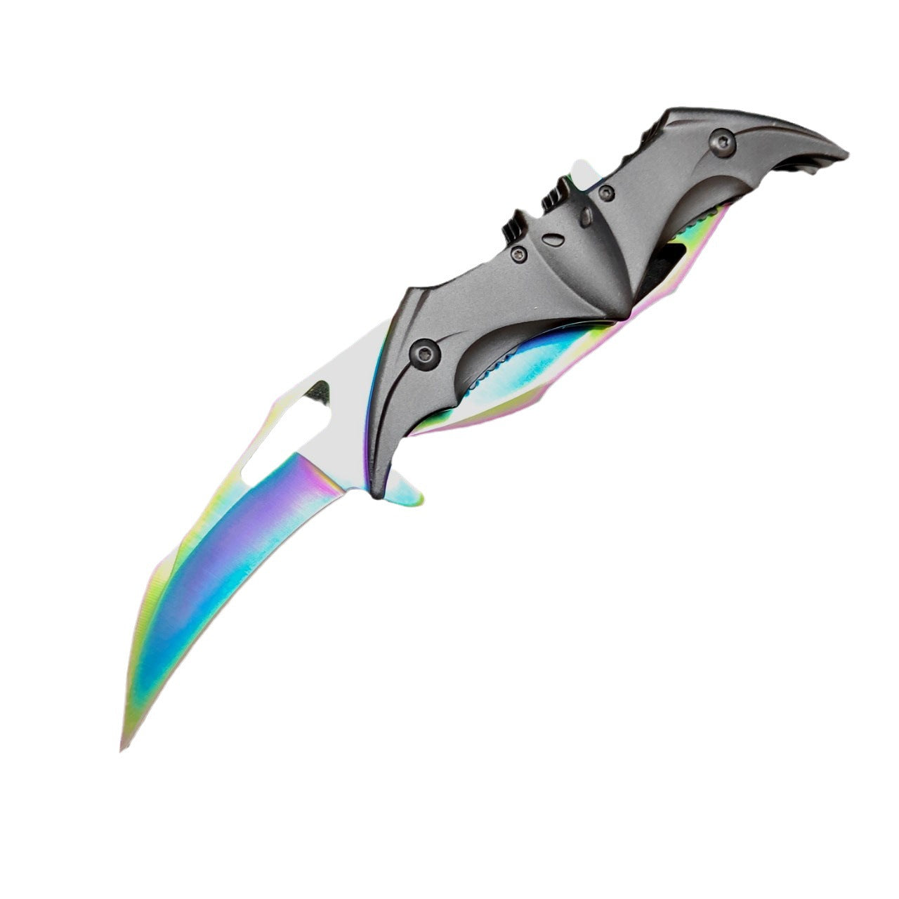 Batman-Style Dual Blade Folding Knife 🦇 – Outdoor Butterfly Bat Knife
