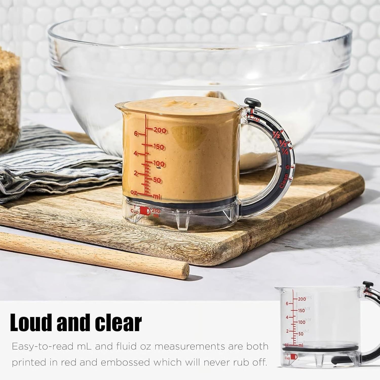 🍳 4-in-1 Adjustable Measuring Cup – Easy to Clean, Perfect for Cooking & Baking