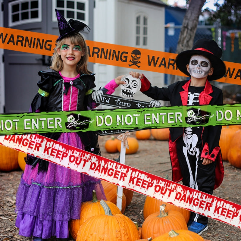 Halloween Decorations,Halloween Caution Tape,Halloween Tape Bundle Creepy Banner Party Decor | FREE SHIPPING