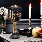 💑 Couples’ Decorative Wine Glass – Resin & Stainless Steel Cocktail Goblets | Halloween & Wedding Gift