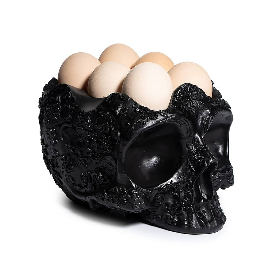 Skeleton Egg Holder ☠️ – Gothic Skull Resin Egg Rack