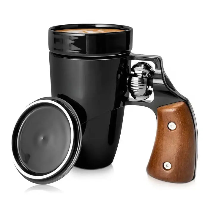 Patriot Revolver Mug – American Flag Cup with Gun Grip Handle
